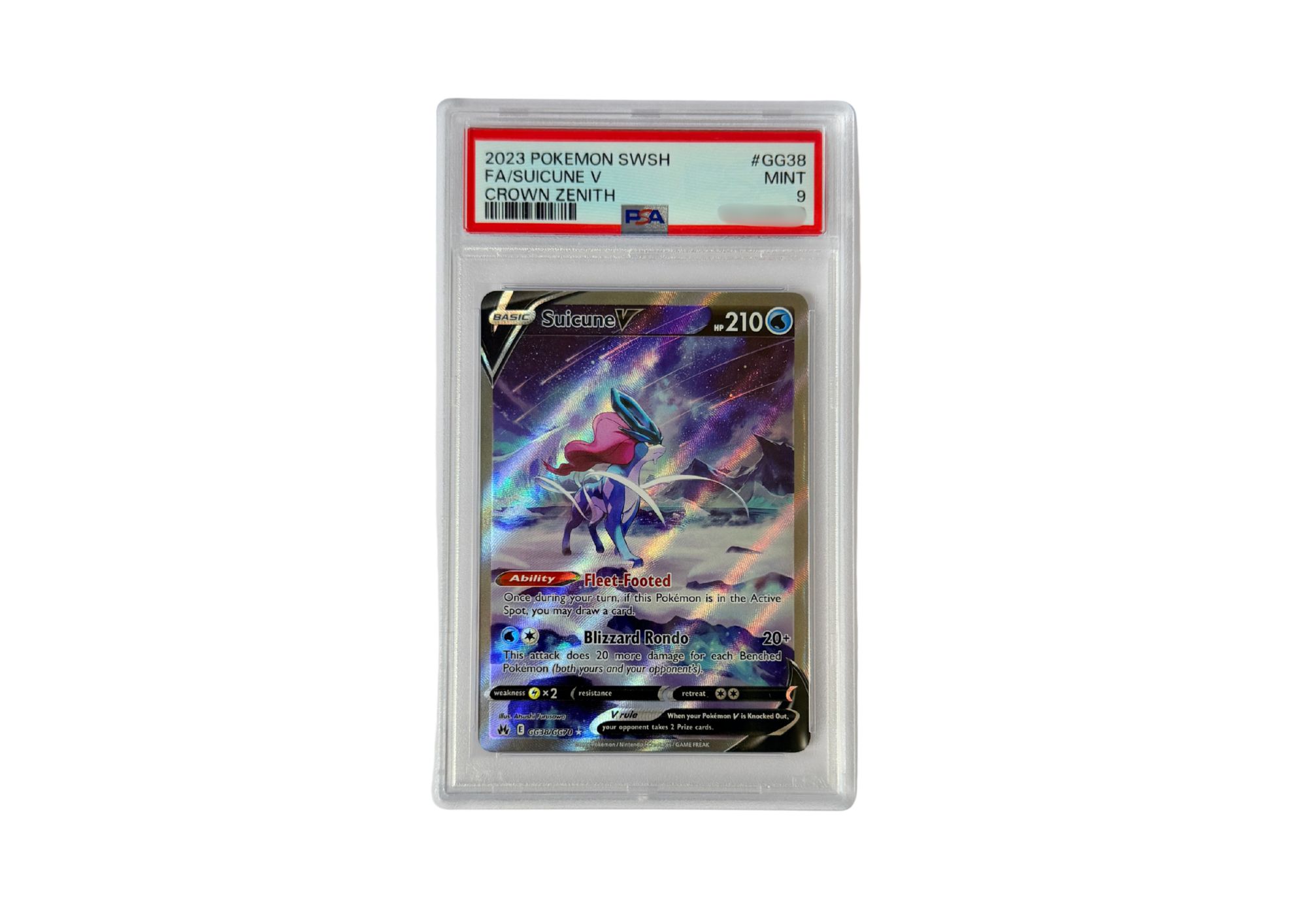Suicune V #GG38 PSA 9 Englisch